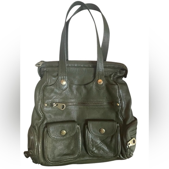 Marc Jacobs LRG Vintage Green Leather Shoulder Bag, Green Pebbled Leather-EUC main image 11